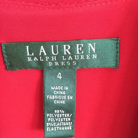 Lauren by Ralph Lauren Red Cocktail Party Dress - Picture 4 of 5